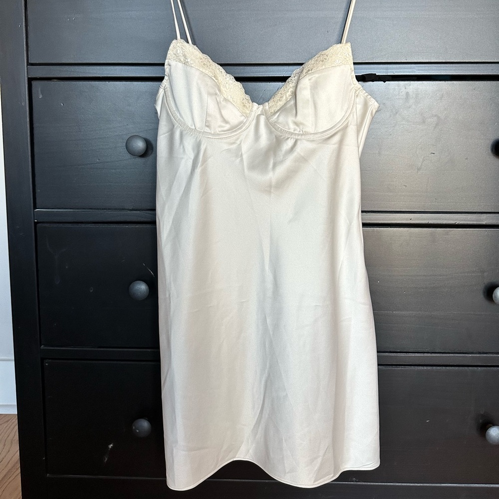 NBD Cream Lace Detail Chemise